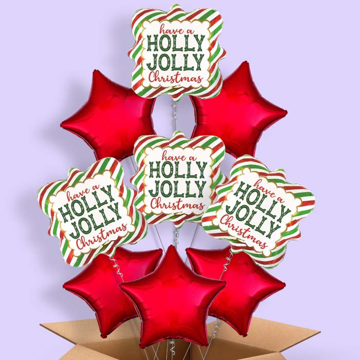 Holly Jolly Christmas Balloon in a Box - 9 Balloon | Small Indoor Plants