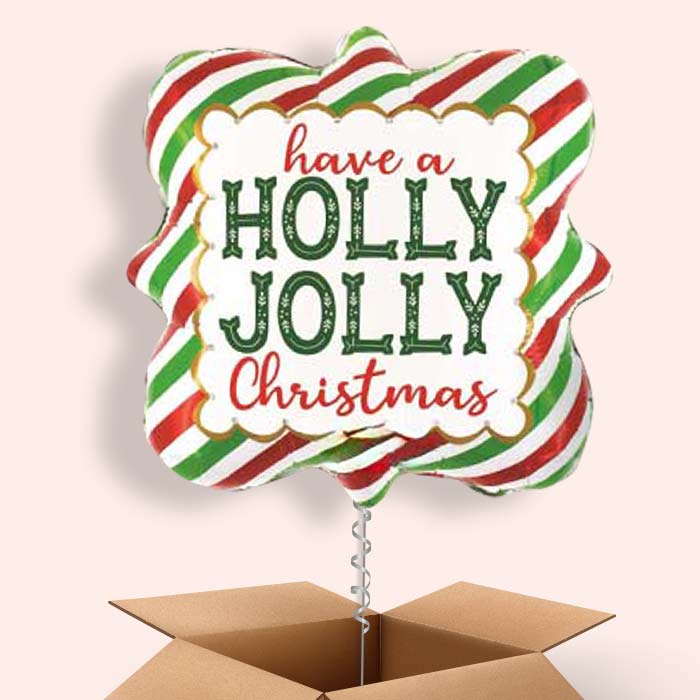 Holly Jolly Christmas Balloon in a Box - 1 Balloon | Small Indoor Plants