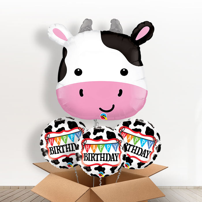 Holstein Cow Balloon in a Box