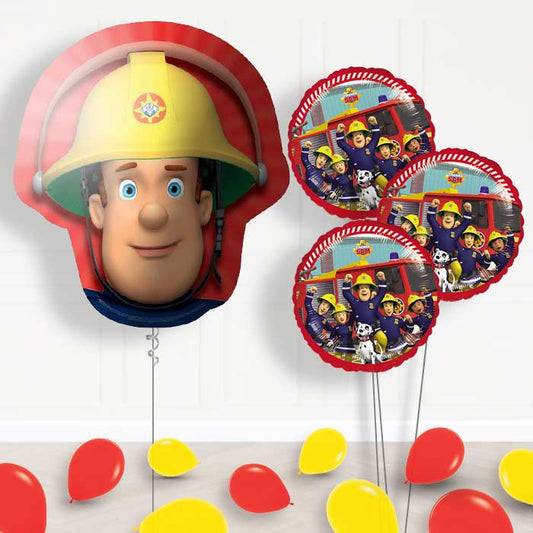 Fireman Sam Balloon Bouquet in a Box - Themed Bouquet and Latex | Small Indoor Plants