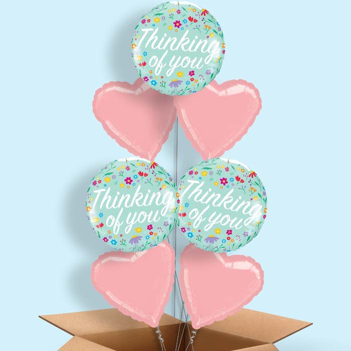 Floral Thinking of You Balloon in a Box