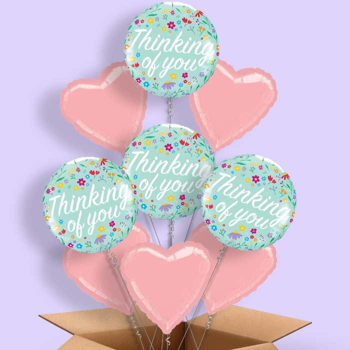 Floral Thinking of You Balloon in a Box