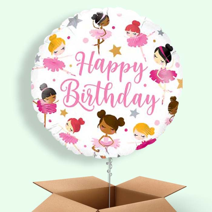 Birthday Ballerina Balloons in a Box - 1 Balloon | Small Indoor Plants