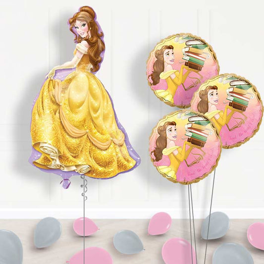 Princess Belle Balloons Bouquet in a Box | Paty Save Smile - Themed Bouquet and Latex | Small Indoor Plants