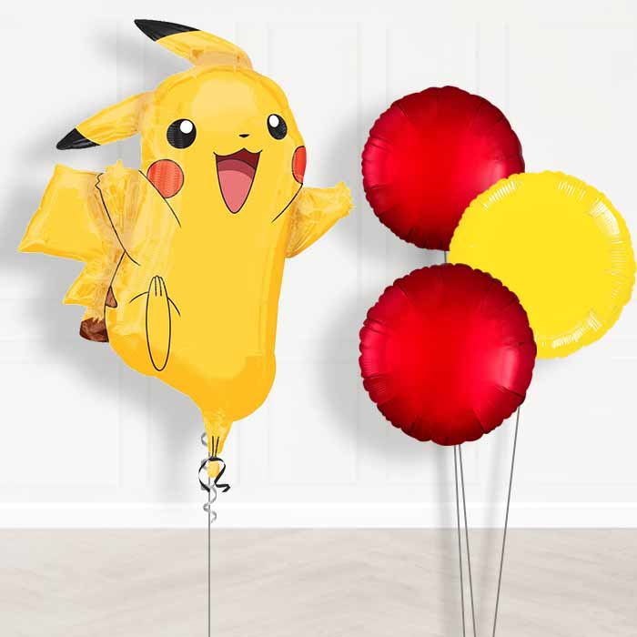 Pikachu Pokemon Balloon Bouquet in a Box Gift - Plain Bouquet | Small Indoor Plants