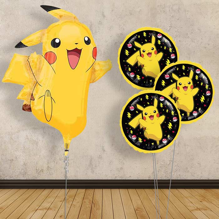 Pikachu Pokemon Balloon Bouquet in a Box Gift - Themed Bouquet | Small Indoor Plants