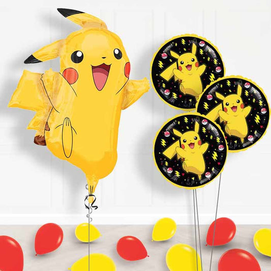 Pikachu Pokemon Balloon Bouquet in a Box Gift - Themed Bouquet and Latex | Small Indoor Plants