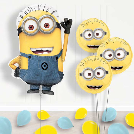 Minion Balloon Bouquet in a Box Gift - Themed Bouquet and Latex | Small Indoor Plants