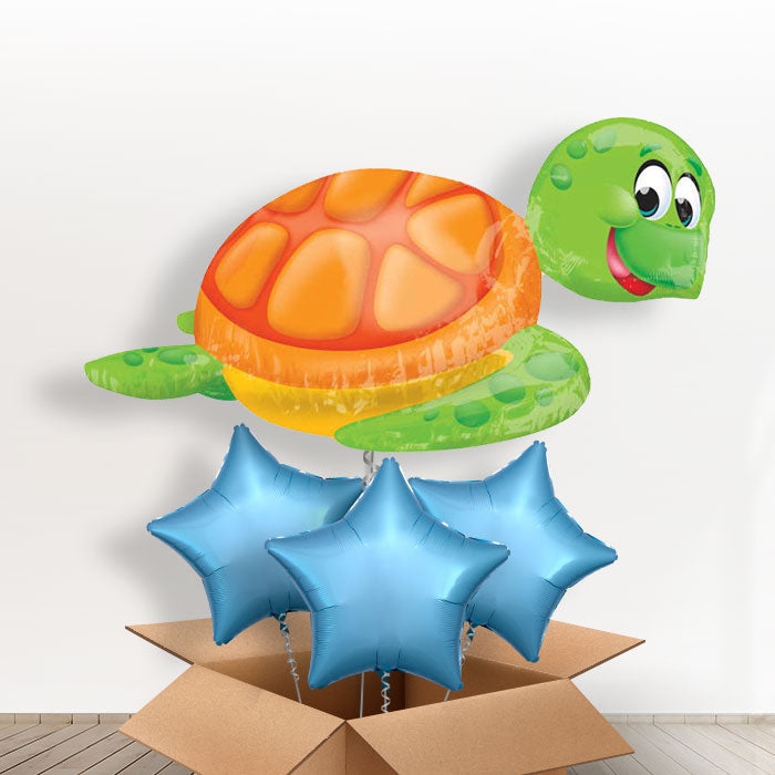 Turtle Helium Balloon in a Box - With 3 Plain Balloons | Small Indoor Plants