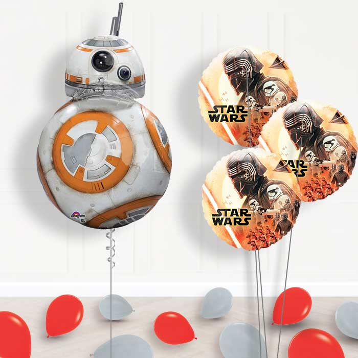 BB8 Star Wars Balloon Bouquet Delivered - Themed Bouquet and Latex | Small Indoor Plants
