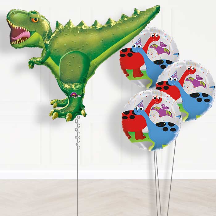 Green T-Rex Dinosaur Helium Balloon Delivered