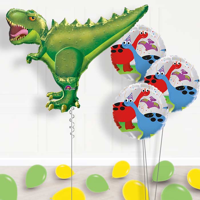 Green T-Rex Dinosaur Helium Balloon Delivered