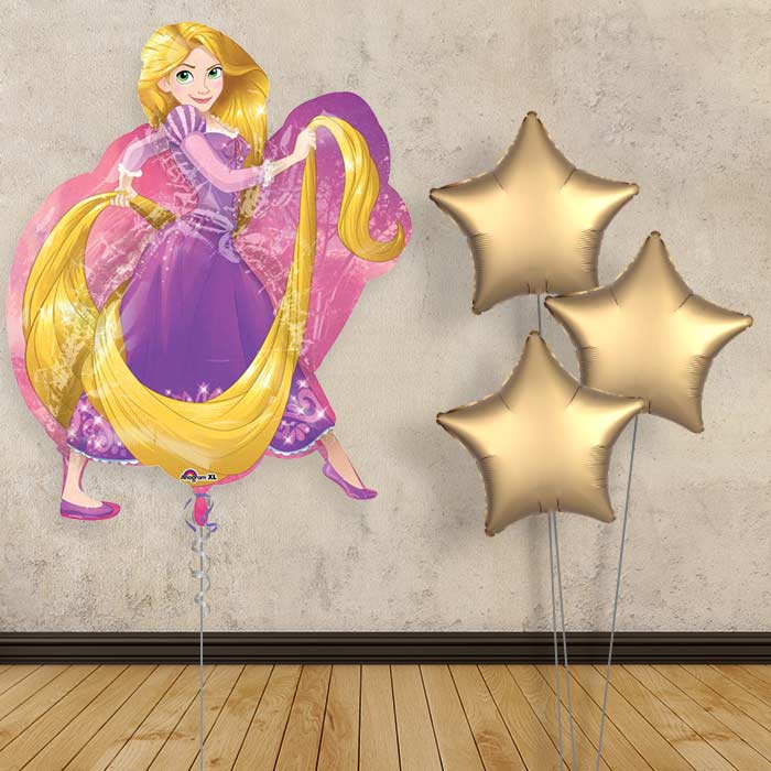 Rapunzel Balloon Bouquet Delivery - Plain Bouquet | Small Indoor Plants