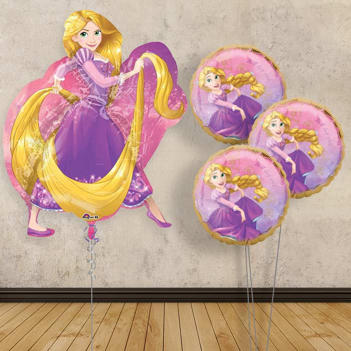 Rapunzel Balloon Bouquet Delivery - Themed Bouquet | Small Indoor Plants