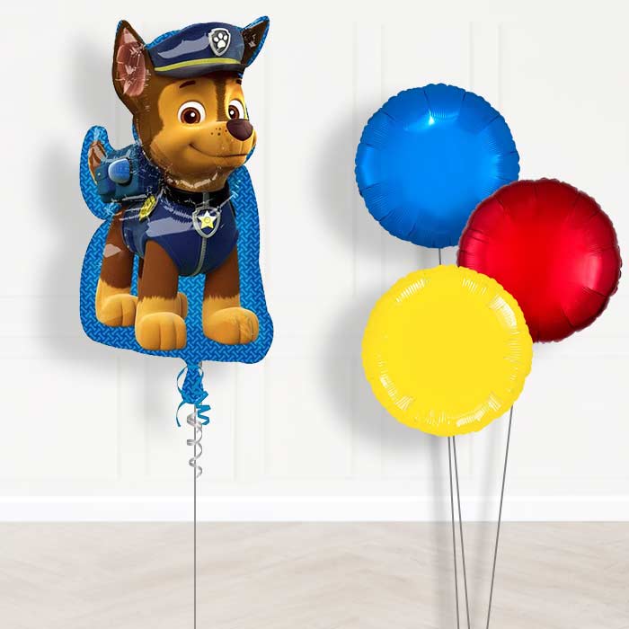 Paw Patrol Chase Balloon Bouquet in a Box - Plain Bouquet | Small Indoor Plants