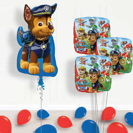 Paw Patrol Chase Balloon Bouquet in a Box - Themed Bouquet and Latex | Small Indoor Plants