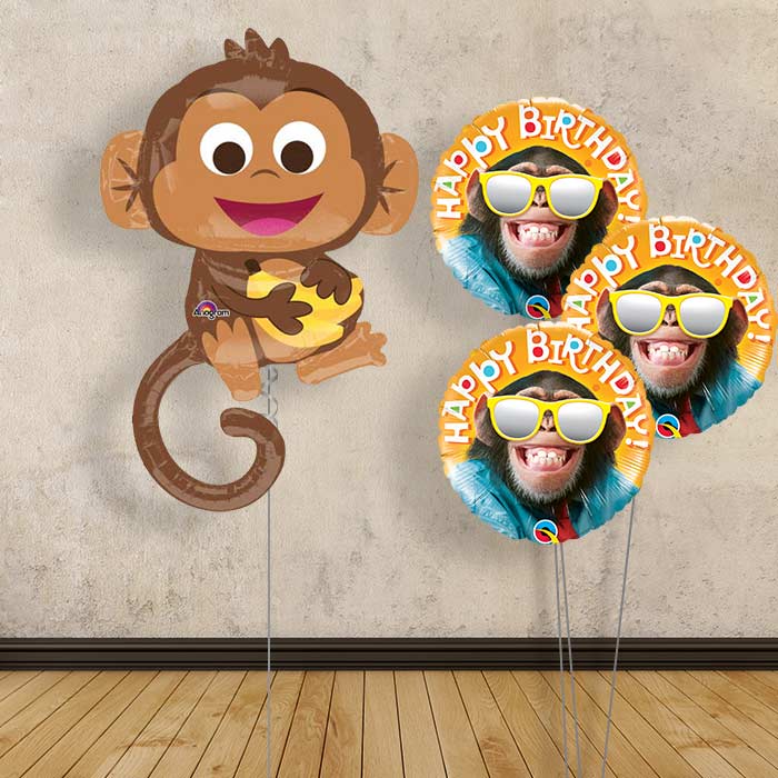 Monkey Helium Balloon Bouquet Delivered