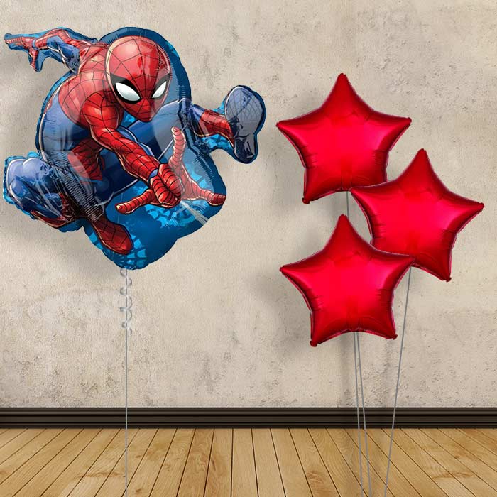 Spiderman Helium Balloon Bouquet Delivery - Plain Bouquet | Small Indoor Plants
