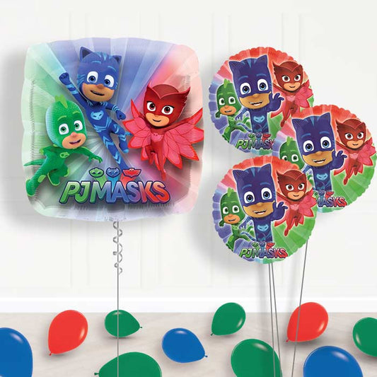PJ Masks Inflated Helium Balloons Delivered - Themed Bouquet and Latex | Small Indoor Plants