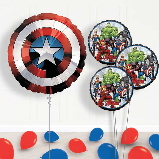 Captain America Helium Balloon Bouquet - Themed Bouquet and Latex | Small Indoor Plants