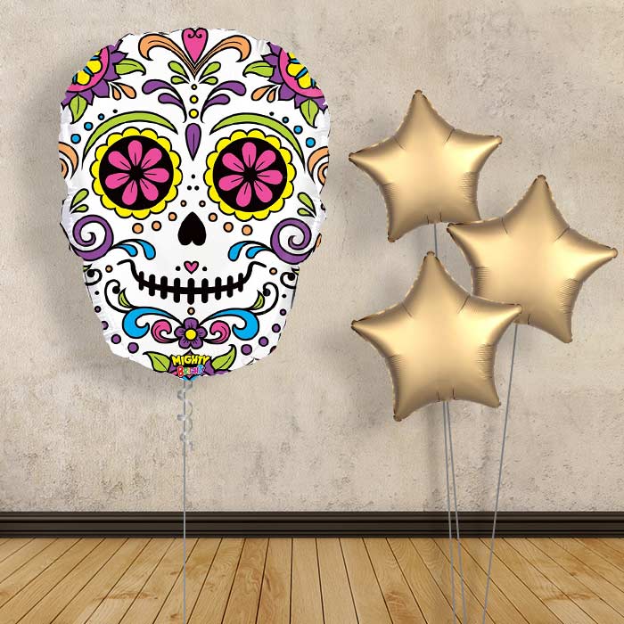 Giant Skull Day of the Dead Balloons in a Box