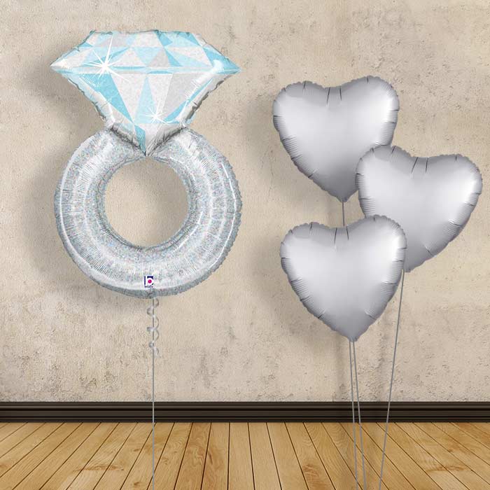 Platinum Wedding Ring Balloon Bouquet