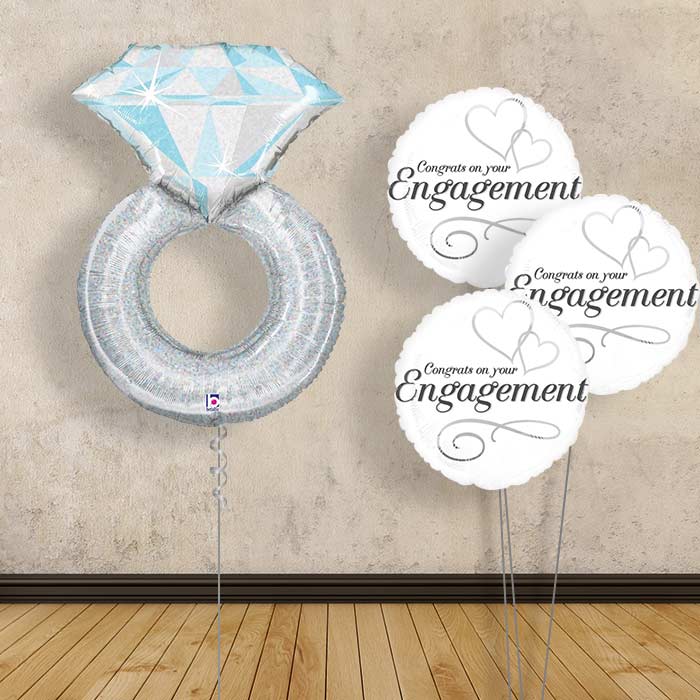 Platinum Wedding Ring Balloon Bouquet