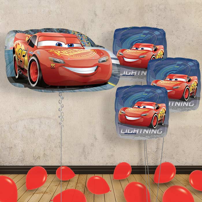 Lightning McQueen Balloon Bouquet - Themed Bouquet and Latex | Small Indoor Plants