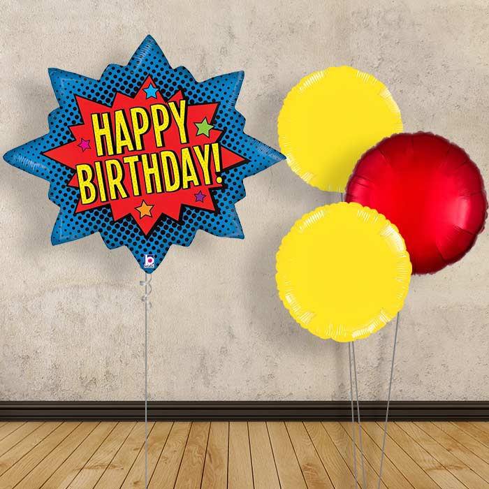 Happy Birthday Superhero Balloon Bouquet in a Box