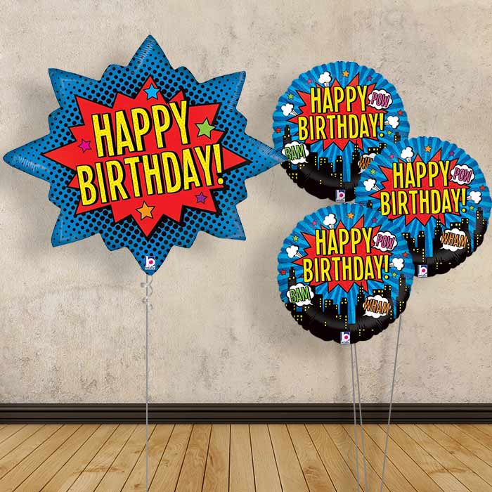 Happy Birthday Superhero Balloon Bouquet in a Box