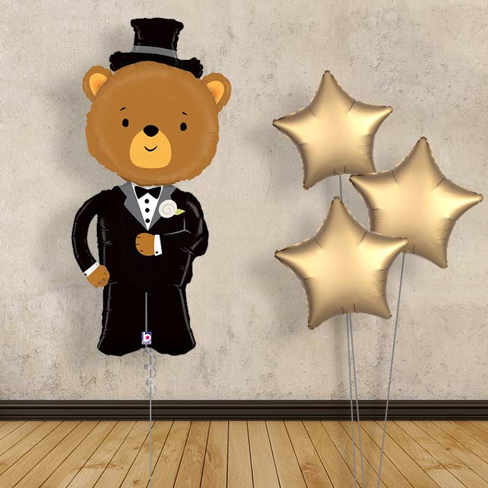 Groom Balloon Bouquet in a Box - Bear