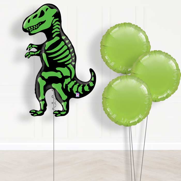 Dinosaur T Rex Balloon Bouquet in a Box - Plain Bouquet | Small Indoor Plants