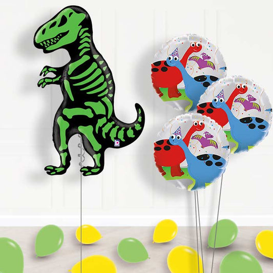 Dinosaur T Rex Balloon Bouquet in a Box - Themed Bouquet and Latex | Small Indoor Plants