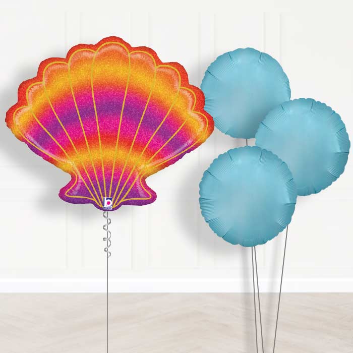 Glitter Seashell Inflated Helium Balloons Delivered
