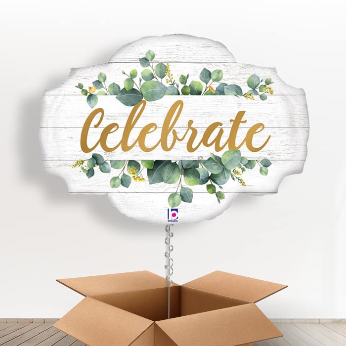 Rustic Wedding Balloons in a Box - Eucalyptus