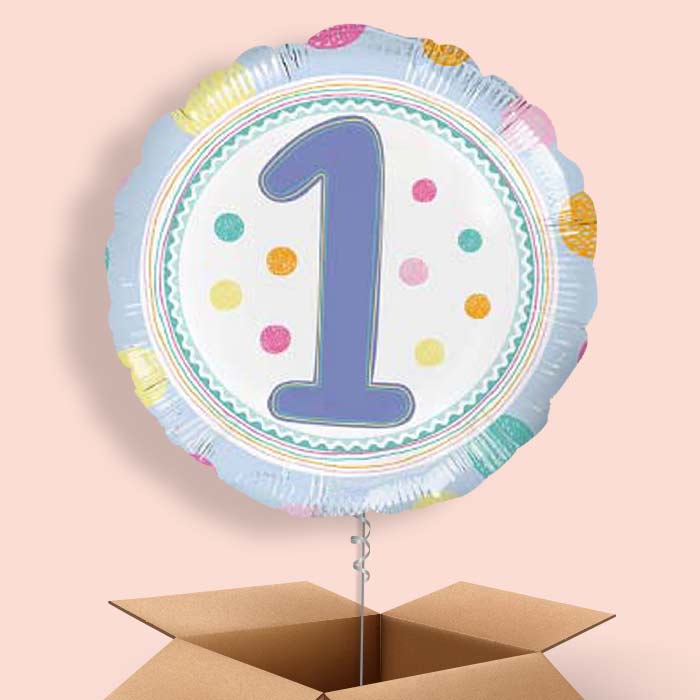 Pastel Dots 1st Birthday Helium Balloons Delivered - 1 Balloon | Small Indoor Plants