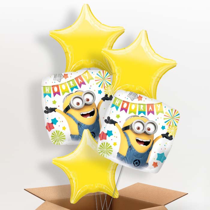 Hooray Balloons Delivered in a Box - 5 Balloon | Small Indoor Plants