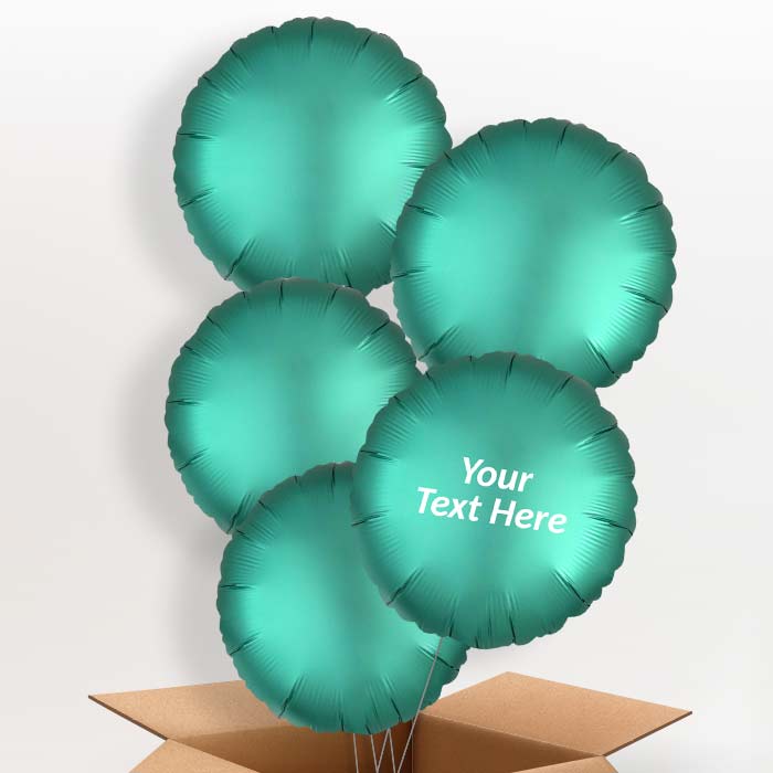 Jade Green Satin Circle Balloon in a Box - 5 Balloon | Small Indoor Plants