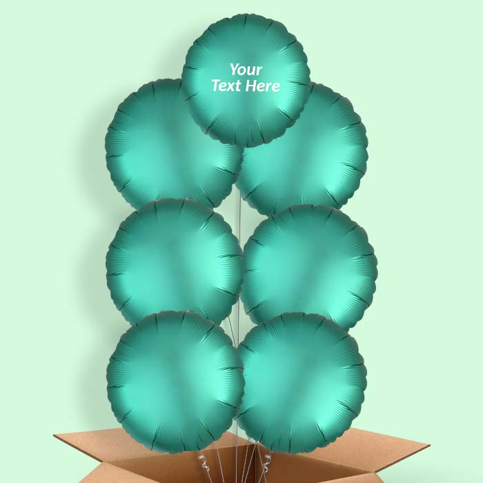 Jade Green Satin Circle Balloon in a Box - 7 Balloon | Small Indoor Plants