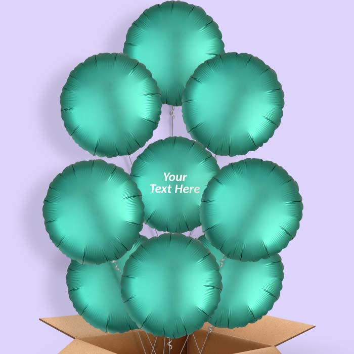 Jade Green Satin Circle Balloon in a Box - 9 Balloon | Small Indoor Plants