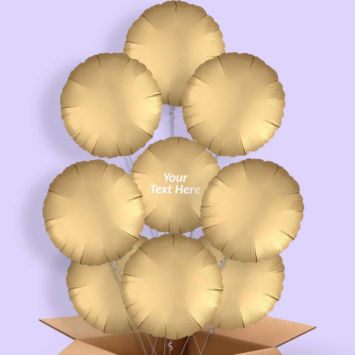 Satin Gold Circle Helium Balloons in a Box - 9 Balloon | Small Indoor Plants