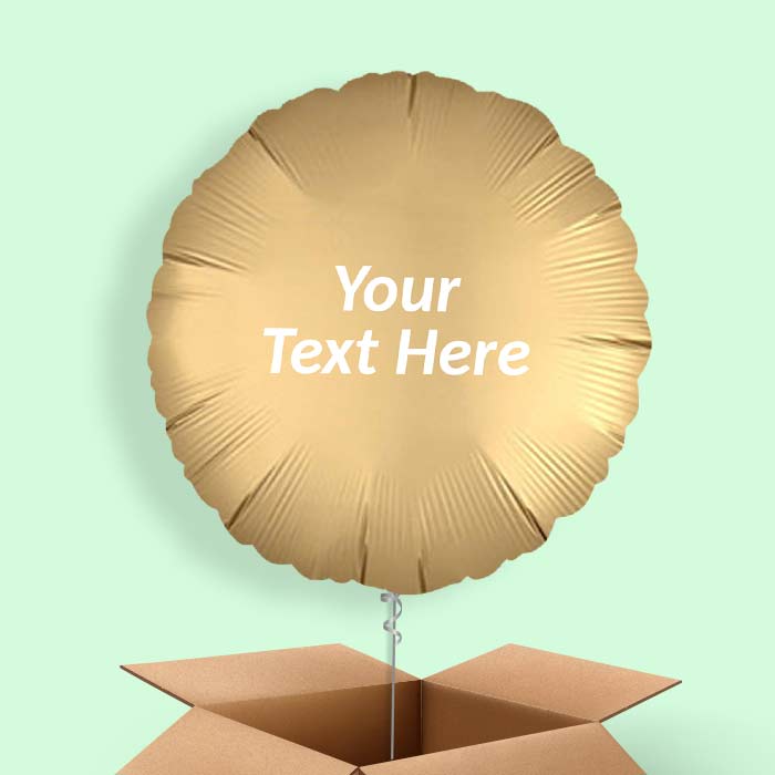 Satin Gold Circle Helium Balloons in a Box - 1 Balloon | Small Indoor Plants