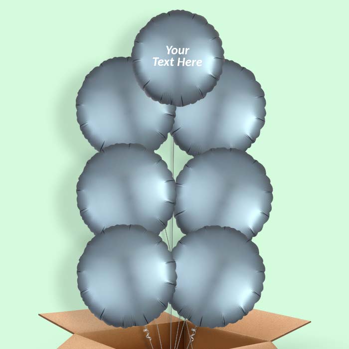 Steel Blue Satin Circle Balloon in a Box - 7 Balloon | Small Indoor Plants