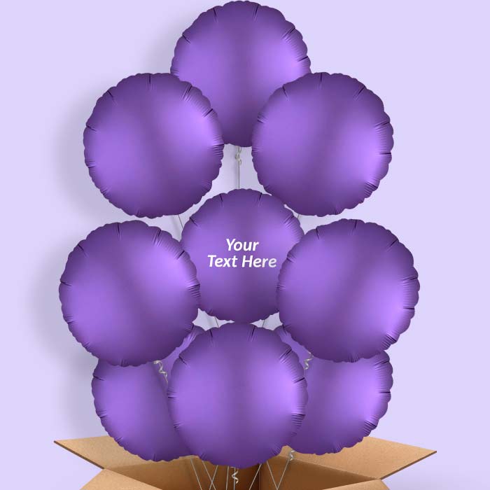 Dark Purple Satin Circle Balloon in a Box - 9 Balloon | Small Indoor Plants