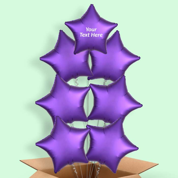 Dark Purple Satin Star Balloon in a Box - 7 Balloon | Small Indoor Plants