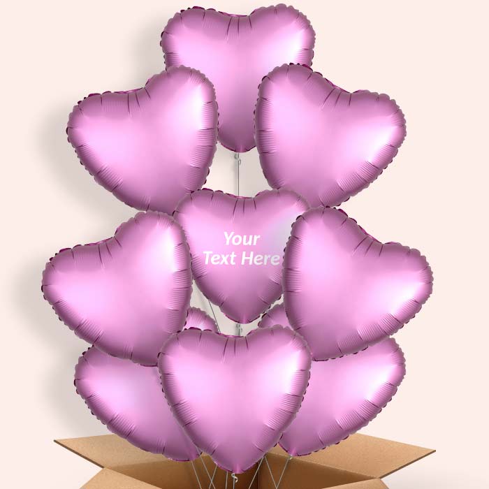 Flamingo Pink Heart Balloon in a Box - 9 Balloon | Small Indoor Plants