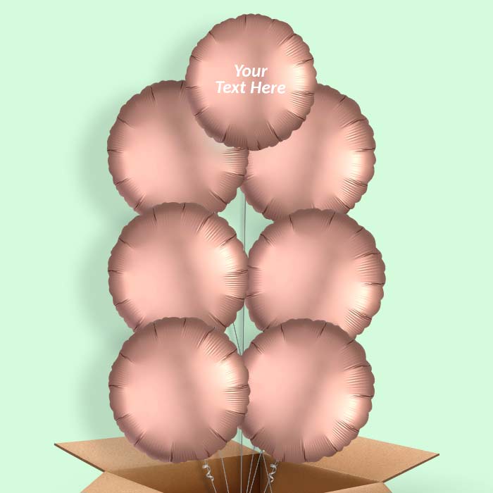 Rose Copper Satin Circle Balloon in a Box - 7 Balloon | Small Indoor Plants