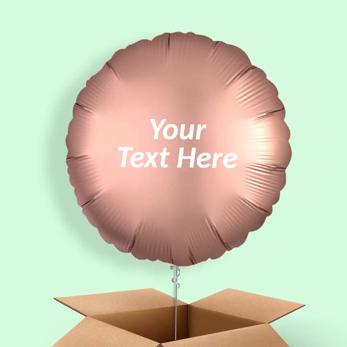 Rose Copper Satin Circle Balloon in a Box - 1 Balloon | Small Indoor Plants