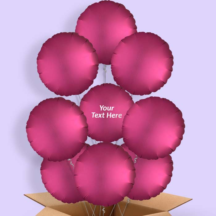 Personalisable Pomegranate Pink Circle Foil Balloons in a Box - 9 Balloon | Small Indoor Plants