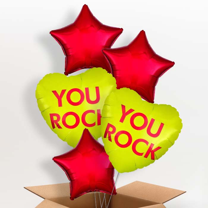 You Rock | Candy Heart Balloon in a Box - 5 Balloon | Small Indoor Plants
